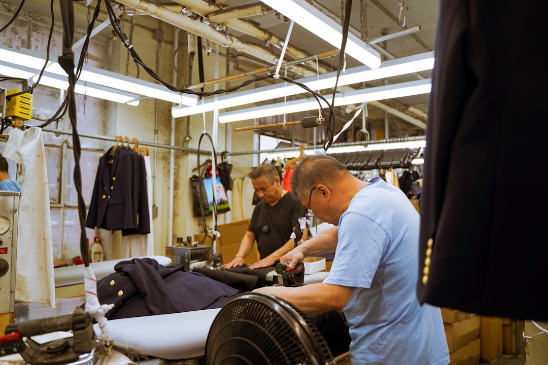 Workers complete their assignments at a garment factory in Manhattan, New York City.